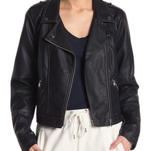 Sebby Contrast Stitch Faux Leather Jacket